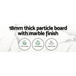 Artiss Dining Table Round Marble Effect 110CM - Image 3