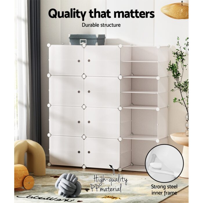 Artiss Large Capacity White Shoe Cabinet Eco-Friendly Storage Solution (White) - Image 4