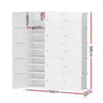 Artiss Shoe Cabinet DIY Shoe Box White Cube Portable Organiser Storage Stand - Image 2