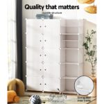 Artiss Shoe Cabinet DIY Shoe Box White Cube Portable Organiser Storage Stand - Image 4