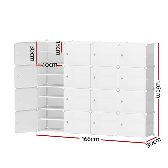 Artiss DIY Shoe Cabinet Shoe Box White Storage Cube Portable Organiser Stand - Image 2