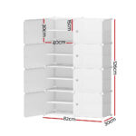 Artiss Shoe Cabinet DIY Storage Cube Shoe Box White Portable Organiser Stand - Image 2