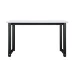 Oikiture Computer Desk Metal Frame White Top 120cm