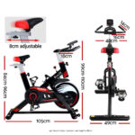Everfit Spin Exercise Bike Fitness Commercial Home Workout Gym Equipment Black - Image 2