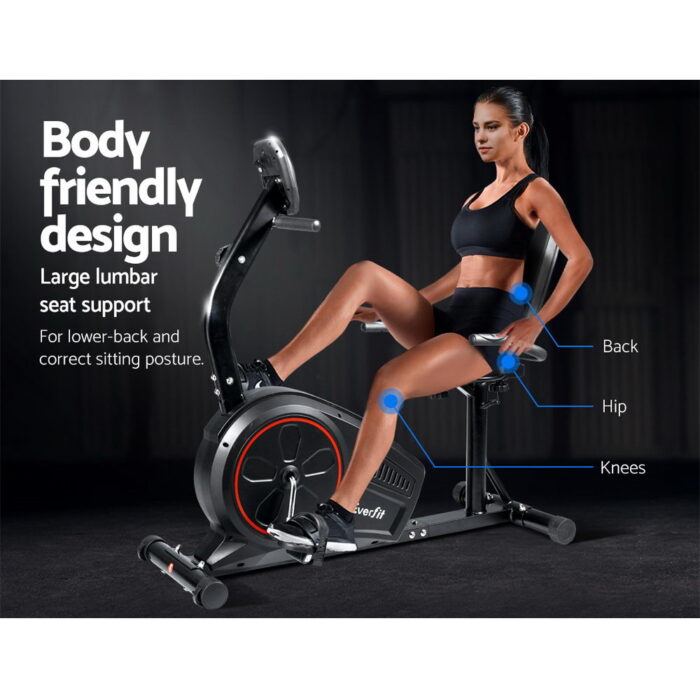 Everfit Exercise Bike Magnetic Recumbent Indoor Cycling Home Gym Cardio 8 Level - Image 3