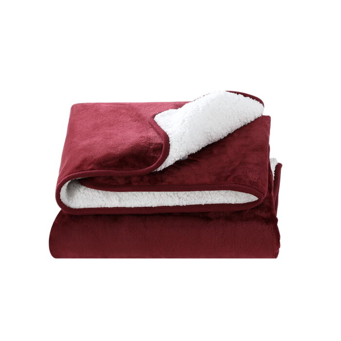 Giselle Electric Throw Rug Heated Blanket Washable Snuggle Flannel Winter Red - Image 3