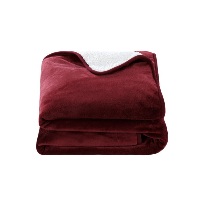 Giselle Electric Throw Rug Heated Blanket Washable Snuggle Flannel Winter Red - Image 4