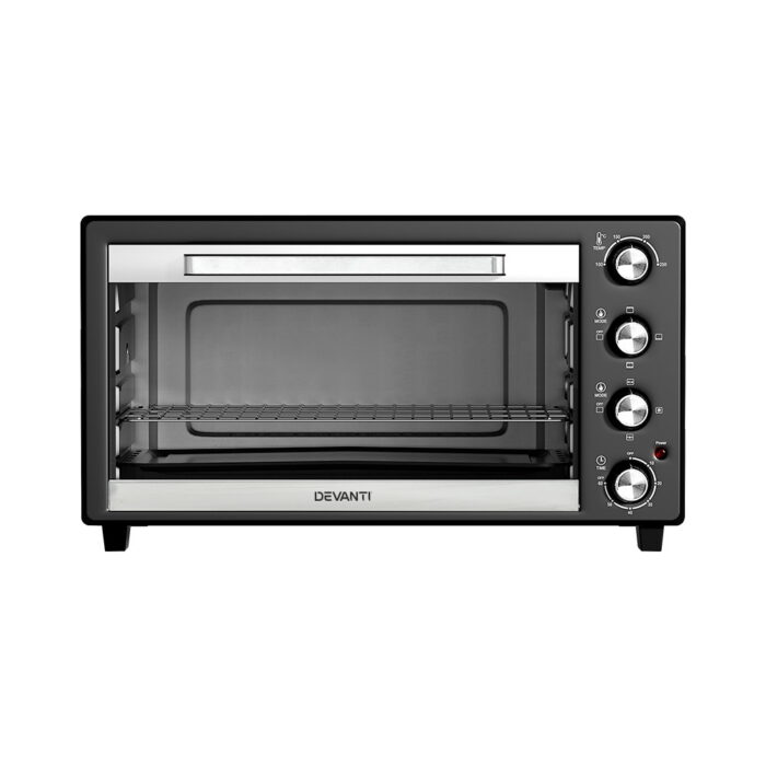 Devanti 60L Convection Oven Electric Fryer Ovens 2000W - Image 3
