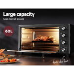 Devanti 60L Convection Oven Electric Fryer Ovens 2000W - Image 4