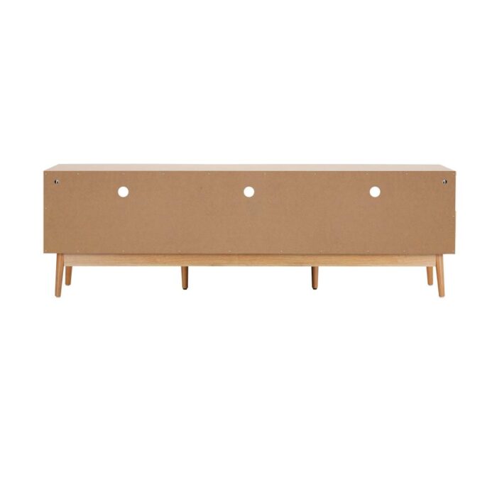 Oikiture TV Cabinet Entertainment Unit Stand Rattan Drawers Furniture 160CM - Image 4