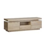 Oikiture Entertainment Unit TV Cabinet Stand RGB LED Natural Furniture 160CM