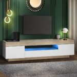 Oikiture TV Cabinet Entertainment Unit RGB LED 180cm - Image 6