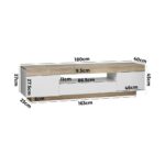 Oikiture TV Cabinet Entertainment Unit RGB LED 180cm - Image 3