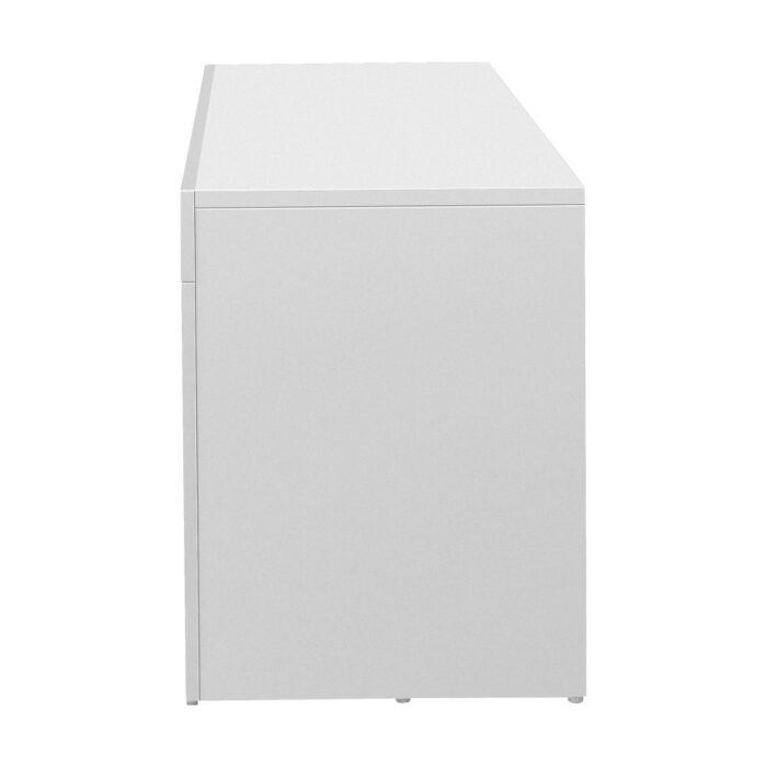 Oikiture TV Cabinet LED RGB Gloss White 180CM - Image 3