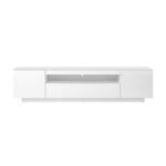 Oikiture TV Cabinet Gloss RGB LED White 180CM - Image 6