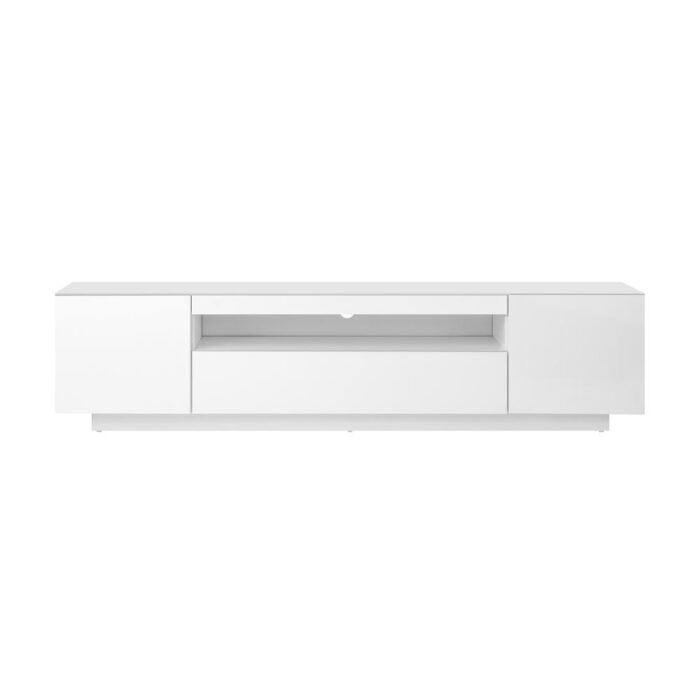 Oikiture TV Cabinet Gloss RGB LED White 180CM - Image 6