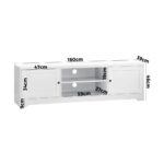 Oikiture TV Cabinet Entertainment Unit 160CM White - Image 4