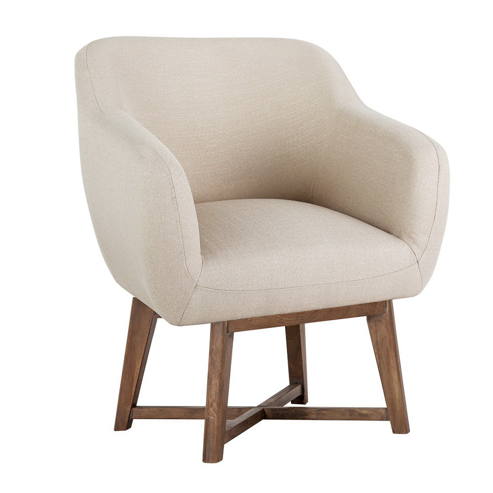 FA-CHAIR-ACC024-BG-5656-00 Artiss Fabric Tub Lounge Armchair - Beige - Image 1