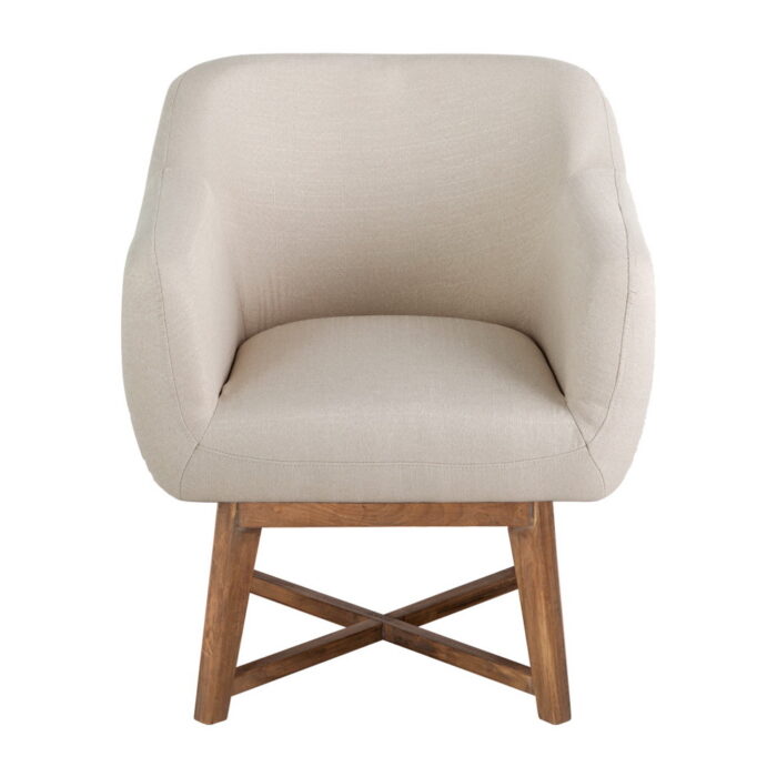 Artiss Fabric Tub Lounge Armchair - Beige - Image 3