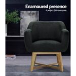 Artiss Aston Tub Accent Chair Charcoal - Image 4