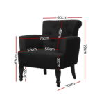 Artiss Armchair Wingback Charcoal Lothair - Image 2