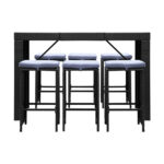 Gardeon 7-Piece Outdoor Bar Set Dining Table Stools Wicker Patio Setting - Image 4