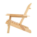 Gardeon 3PC Adirondack Outdoor Table and Chairs Wooden Foldable Beach Chair Natural - Image 4