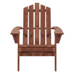 Gardeon Adirondack Outdoor Chairs Wooden Beach Chair Patio Furniture Garden Brown - Image 3