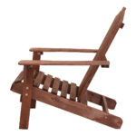 Gardeon Adirondack Outdoor Chairs Wooden Beach Chair Patio Furniture Garden Brown - Image 4