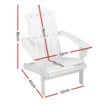 Gardeon Adirondack Outdoor Chairs Wooden Beach Chair Patio Furniture Garden White - Image 2