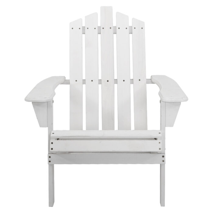 Gardeon Adirondack Outdoor Chairs Wooden Beach Chair Patio Furniture Garden White - Image 3