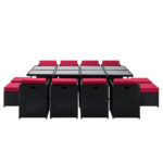 Gardeon Outdoor Dining Set 13 Piece Wicker Table Chairs Setting Black - Image 3