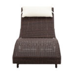 Gardeon Sun Lounge Wicker Lounger Outdoor Furniture Beach Chair Garden Adjustable Brown - Image 3