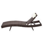 Gardeon Sun Lounge Wicker Lounger Outdoor Furniture Beach Chair Garden Adjustable Brown - Image 4