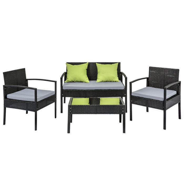Gardeon Outdoor Sofa Set Wicker Lounge Setting Table and Chairs Patio Furniture - Image 3