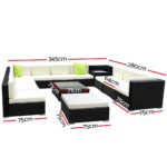 Gardeon 13-Piece Outdoor Sofa Set Wicker Couch Lounge Setting Cover - Image 2