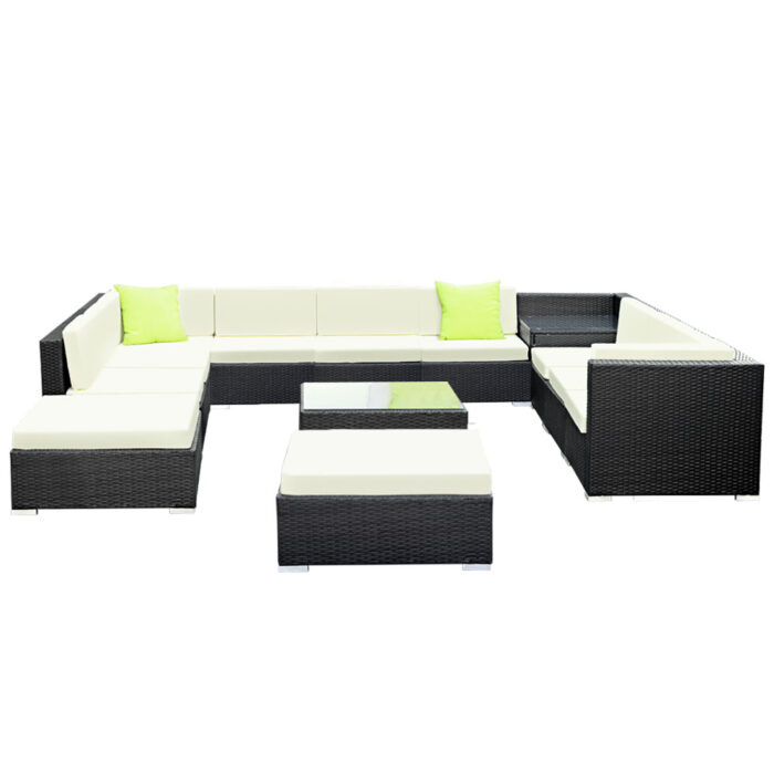 Gardeon 13-Piece Outdoor Sofa Set Wicker Couch Lounge Setting Cover - Image 3