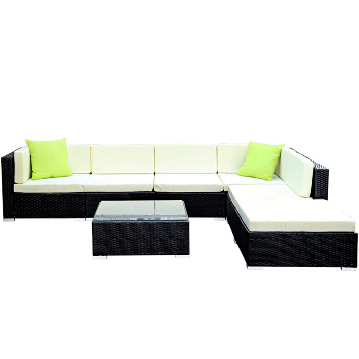 Gardeon 7-Piece Outdoor Sofa Set Wicker Couch Lounge Setting Cover - Image 3