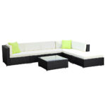 Gardeon 7-Piece Outdoor Sofa Set Wicker Couch Lounge Setting Cover - Image 4