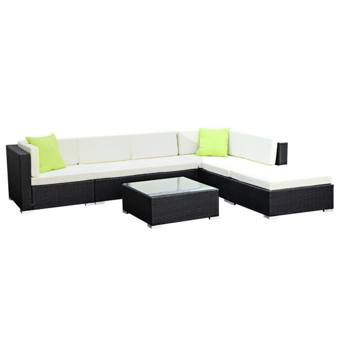 Gardeon 7-Piece Outdoor Sofa Set Wicker Couch Lounge Setting Cover - Image 4