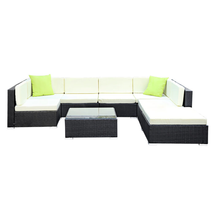 Gardeon 8-Piece Outdoor Sofa Set Wicker Couch Lounge Setting Cover - Image 3