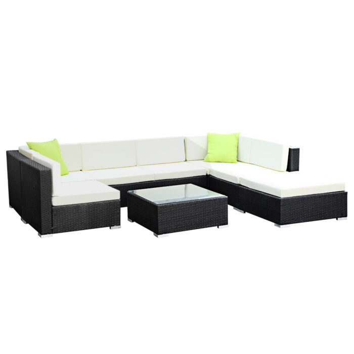 Gardeon 8-Piece Outdoor Sofa Set Wicker Couch Lounge Setting Cover - Image 4