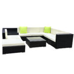 Gardeon 9-Piece Outdoor Sofa Set Wicker Couch Lounge Setting Cover