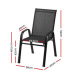 Gardeon 6PC Outdoor Dining Chairs Stackable Lounge Chair Patio Furniture Black - Image 2