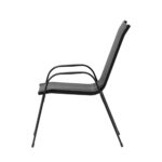 Gardeon 6PC Outdoor Dining Chairs Stackable Lounge Chair Patio Furniture Black - Image 4