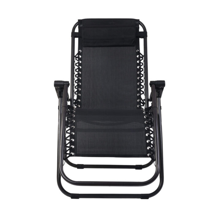 Gardeon 2PC Zero Gravity Chair Folding Outdoor Recliner Adjustable Sun Lounge Camping Black - Image 3