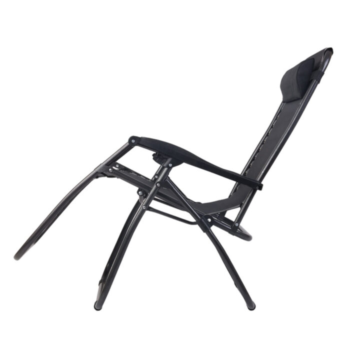 Gardeon 2PC Zero Gravity Chair Folding Outdoor Recliner Adjustable Sun Lounge Camping Black - Image 4