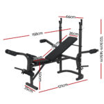 Everfit Weight Bench 8 in 1 Adjustable Bench Press Fitness Gym Equipment - Image 2