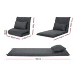 Artiss Floor Sofa Bed Lounge Couch Recliner Chair Folding Foam Camping Bed - Image 2
