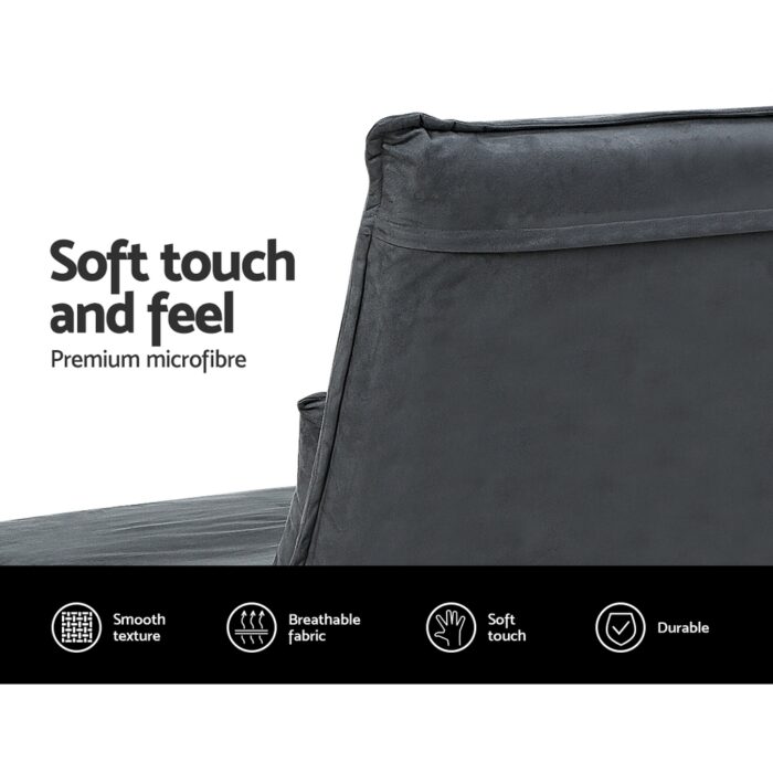 Artiss Floor Sofa Bed Lounge Couch Recliner Chair Folding Foam Camping Bed - Image 4